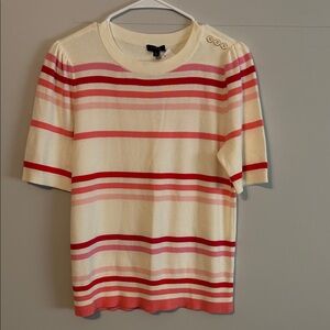 Talbots Cream Knit short sleeve  Top. Med.